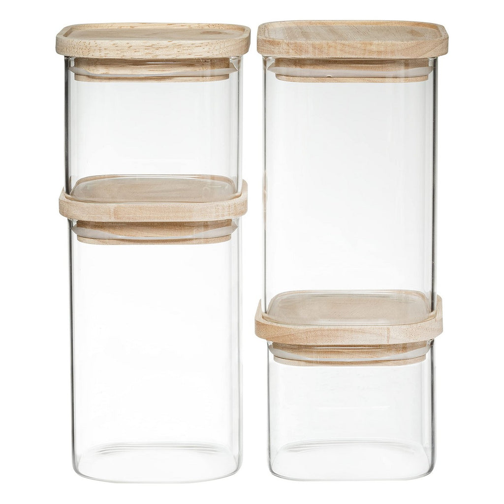 4 Tubs Secret de Gourmet Kitchen Stackable Glass-1