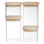 4 Tubs Secret de Gourmet Kitchen Stackable Glass-1