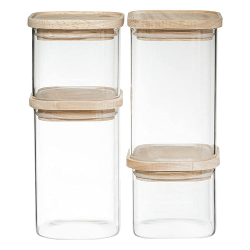 4 Tubs Secret de Gourmet Kitchen Stackable Glass-1