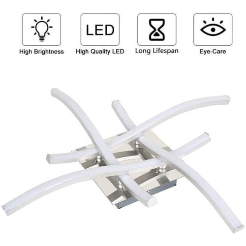 Deckenleuchte 4 Wellenlichter Moderne Küche Wohnzimmer Schlafzimmer Lampe LED dimmbar