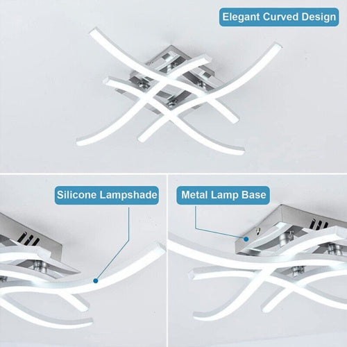 Deckenleuchte 4 Wellenlichter Moderne Küche Wohnzimmer Schlafzimmer Lampe LED dimmbar