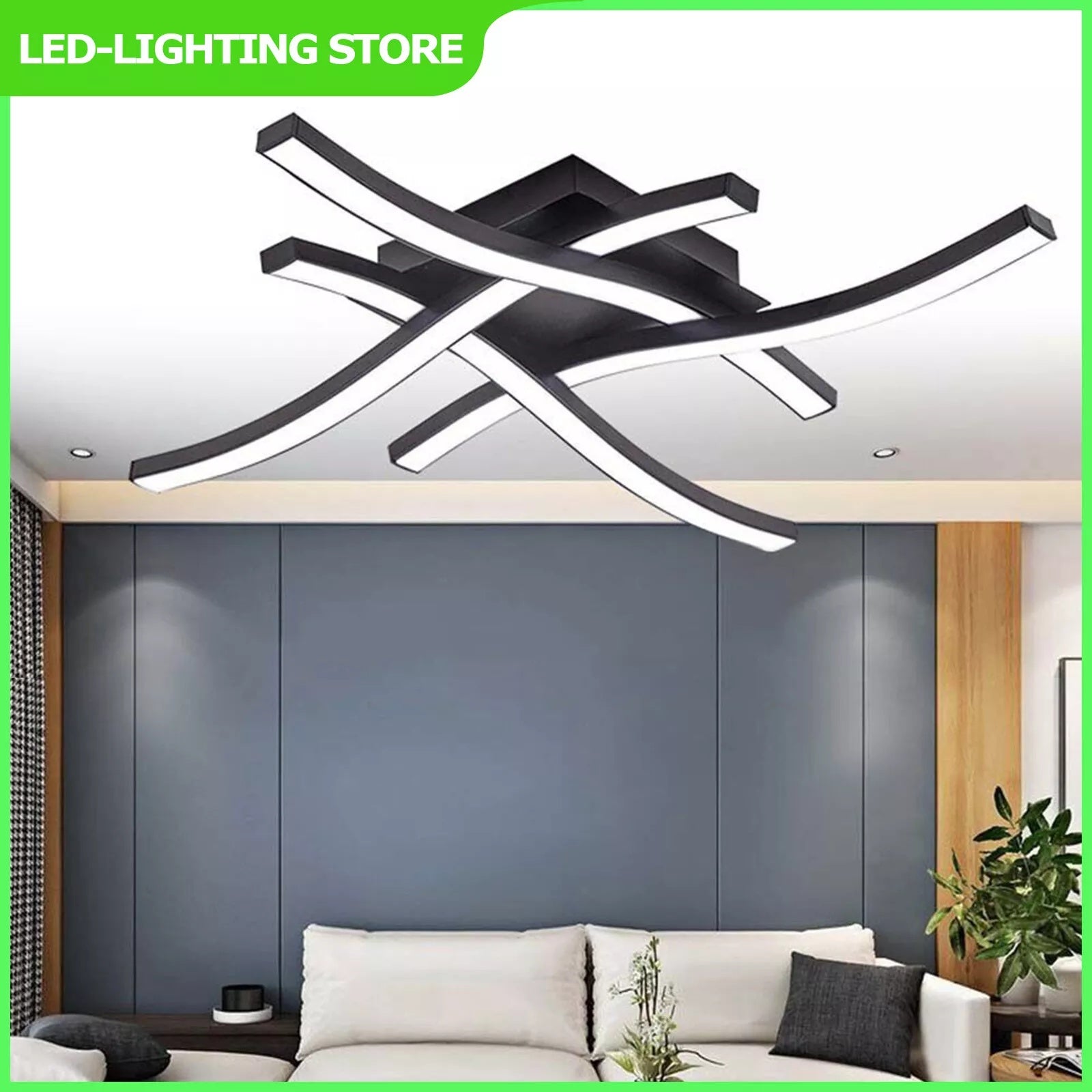Deckenleuchte 4 Wellenlichter Moderne Küche Wohnzimmer Schlafzimmer Lampe LED dimmbar