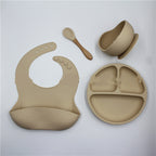 4-teiliges Set Silikon Baby Schüssel Bib Teller Set