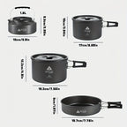 4pcs Aluminum Camping Cookware Set for Outdoor Cooking-3