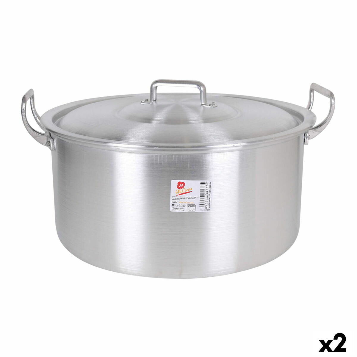 Casserole with lid Aluminium 44 x 39 x 21 cm (2 Units)-0