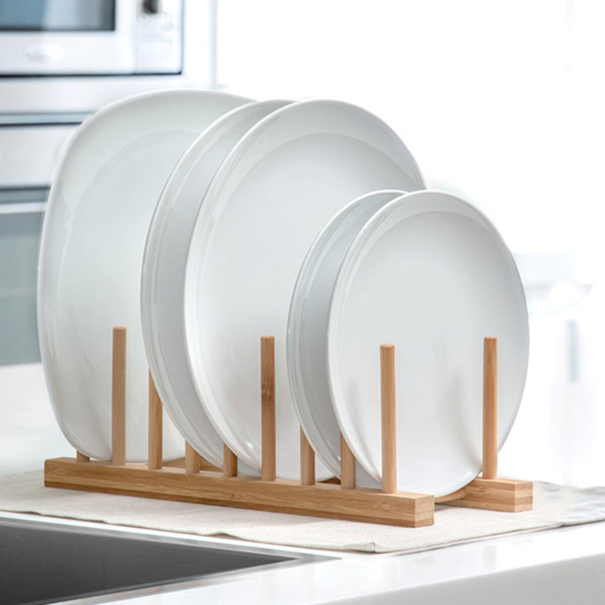 Plate Rack Natural Bamboo 34 x 12,5 x 12 cm-2