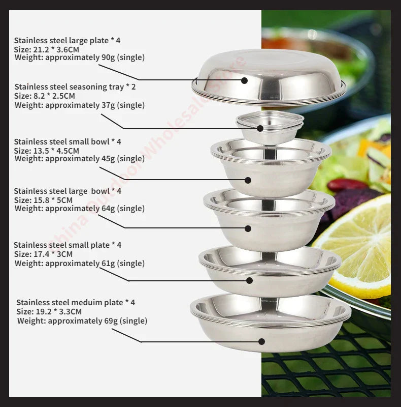 Camp Cooking Portable Dining Plate Set of 22-3