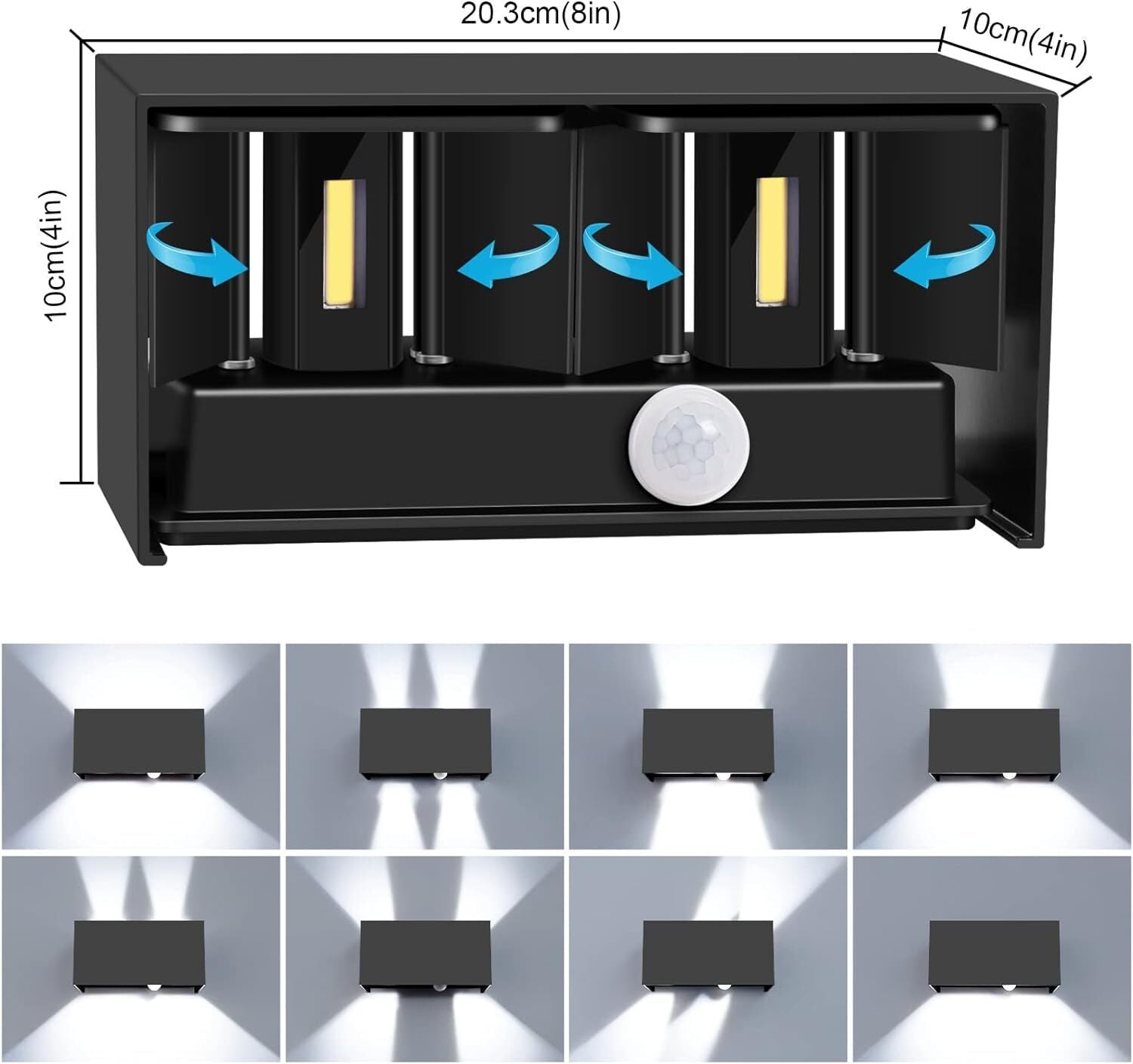 LED-Außenleuchte mit Bewegungsmelder Wandleuchte Sensor Außenlampe 20W