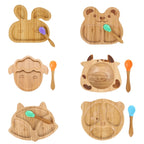 Kinder Bambus Schüssel und Teller Bär Abendessen Teller Silikon Löffelset