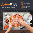 Fossa 15.5"x12"x1" Extra Large Premium Stainless Steel Cutting Board - Thin & Stable | Cutting Boards for Kitchen | Metal Cutting Boards for Kitchen | Pastry Board | Chopping Board | Countertop (Silver)-1