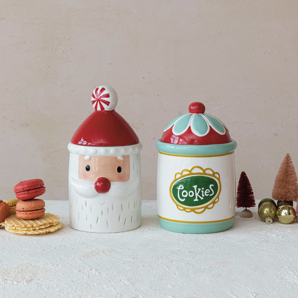 Stoneware Cookie Jar "Cookies"-1